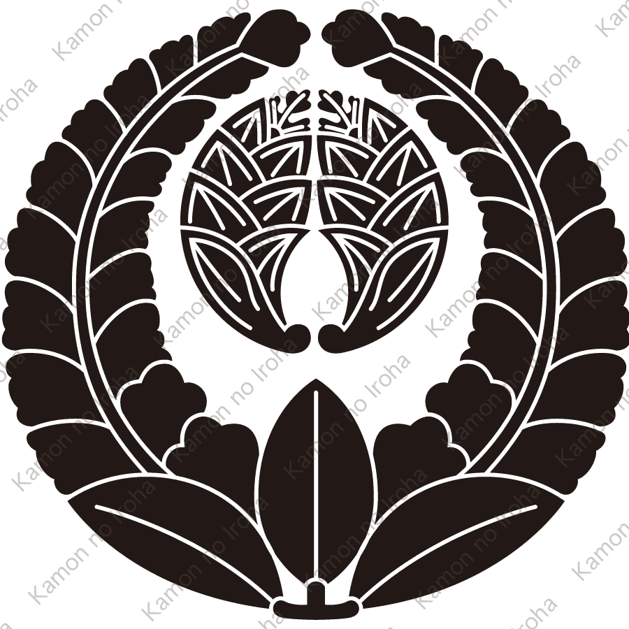 上り藤に抱き茗荷紋