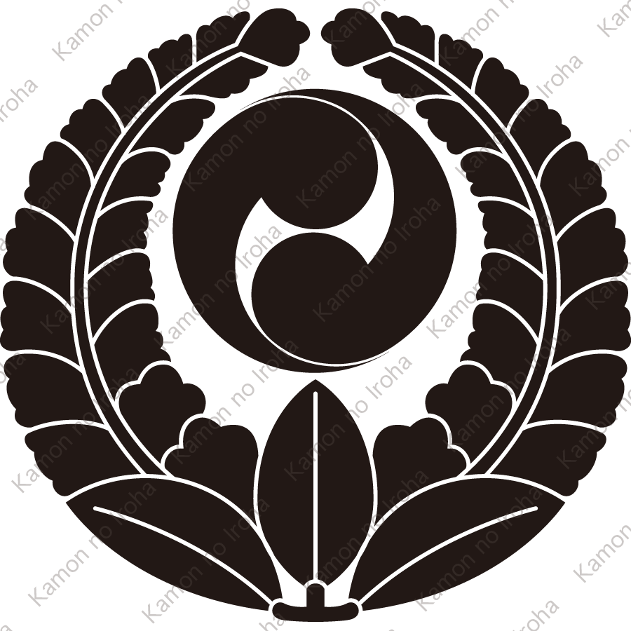 上り藤に左二つ巴紋