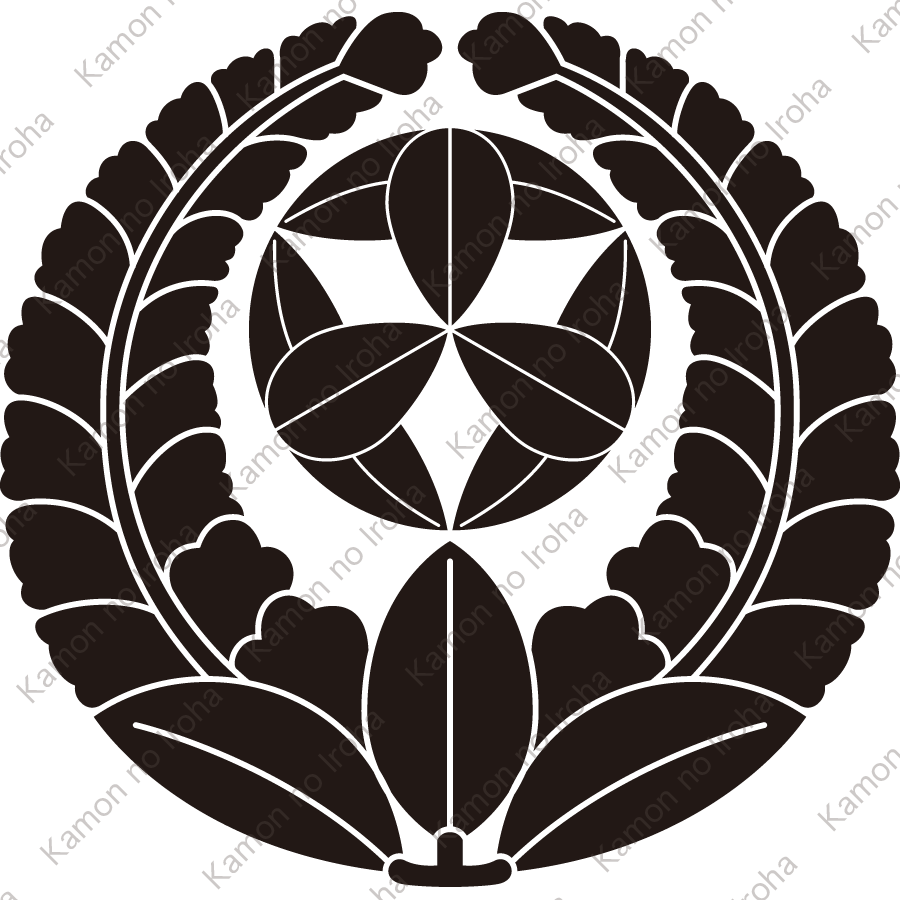 上り藤に九枚笹紋