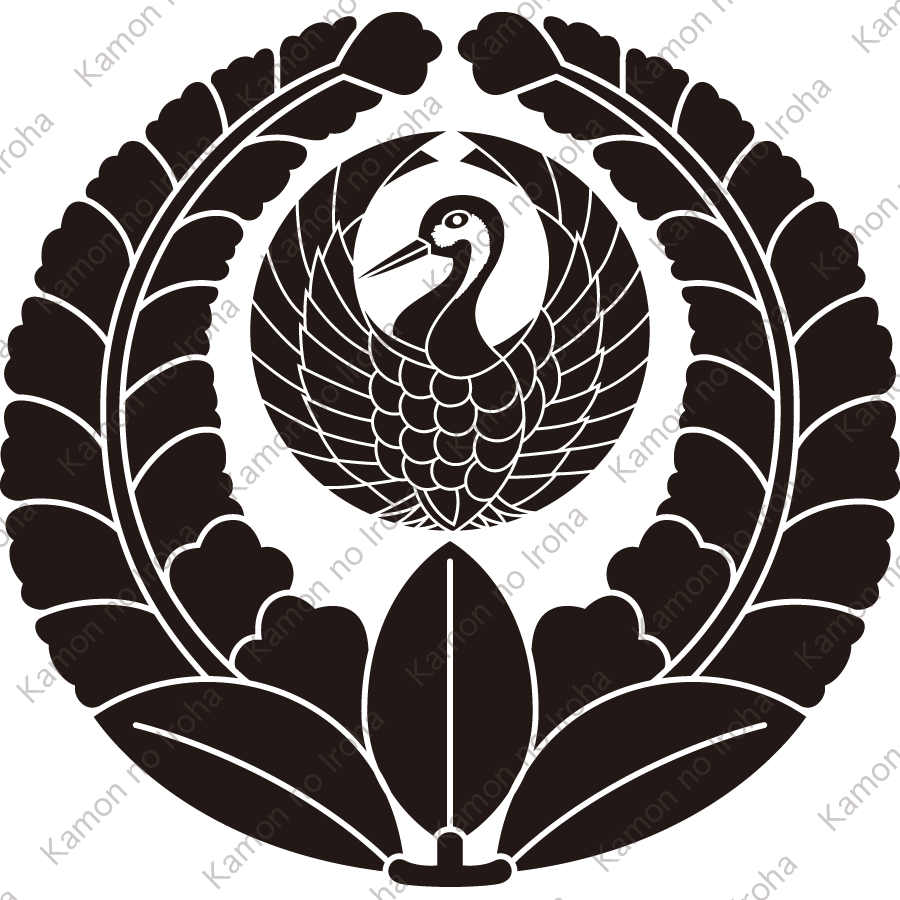 上り藤に鶴の丸紋