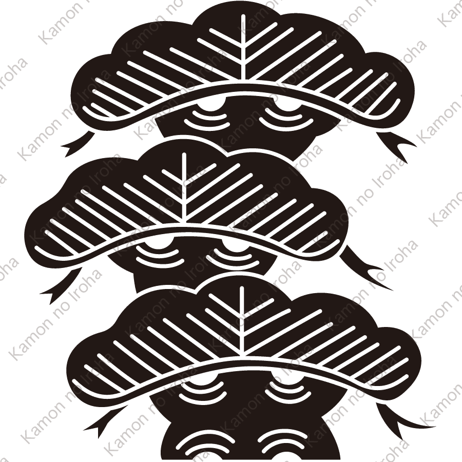 荒枝付き左三階松紋