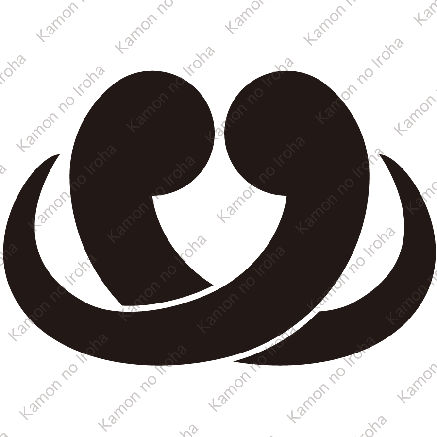 足上げ二つ巴紋