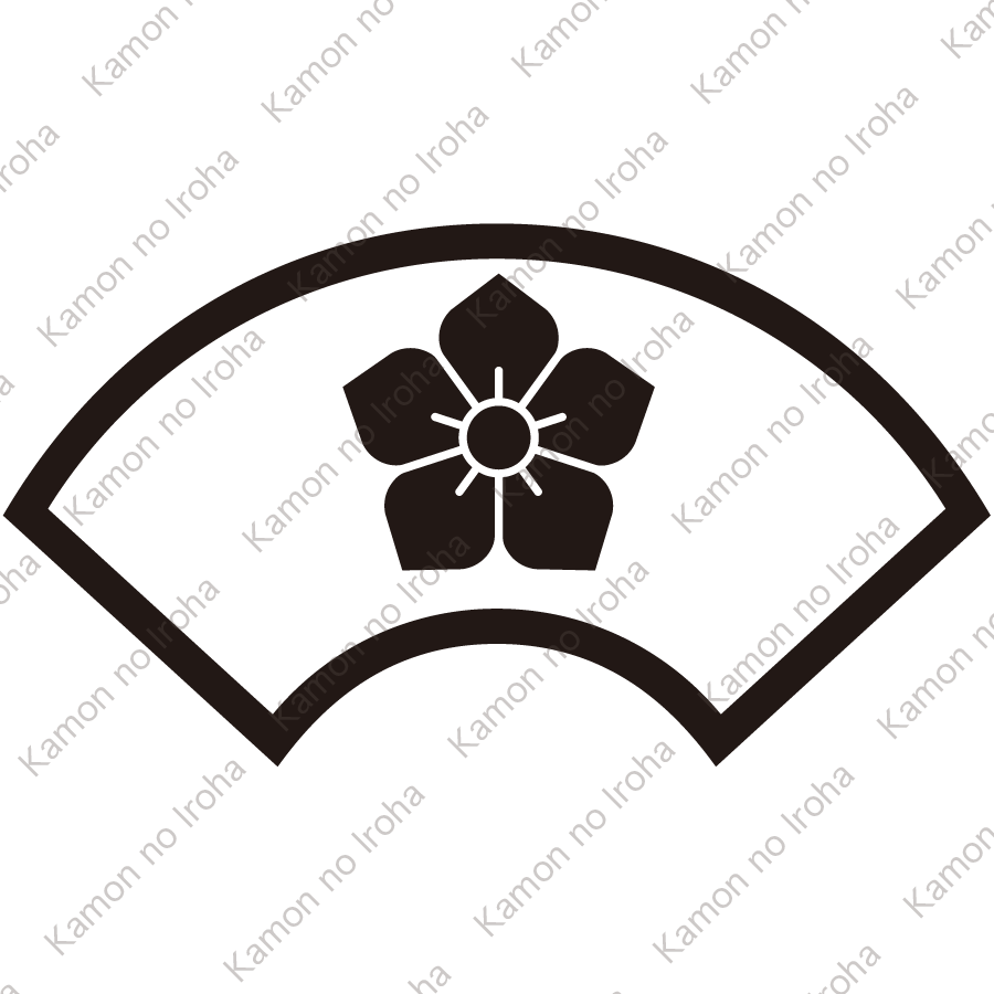 中陰地紙に桔梗紋