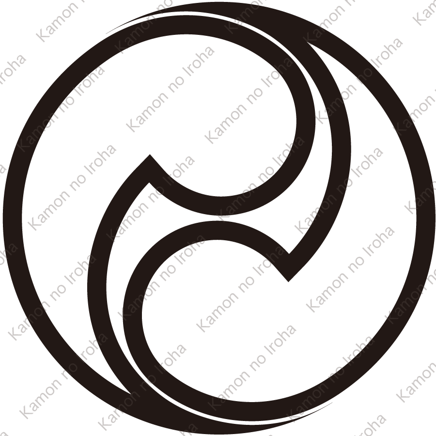 中陰左二つ巴紋