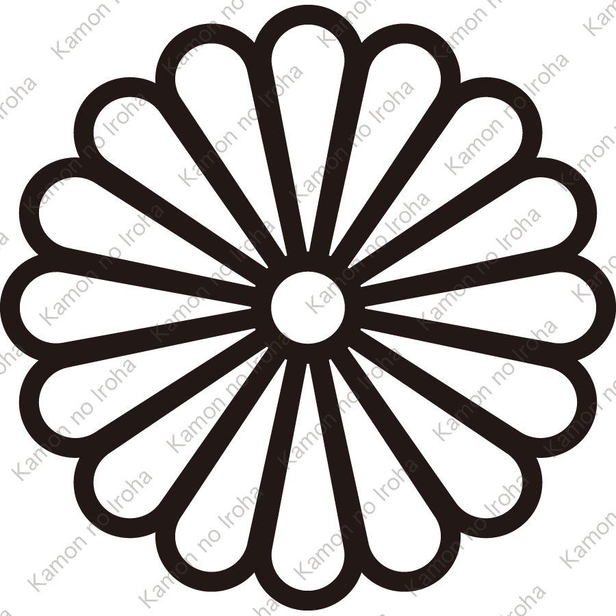中陰十六葉菊紋