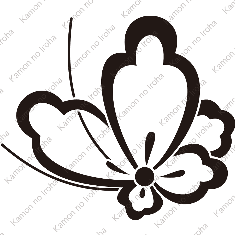 中陰唐花飛び蝶紋