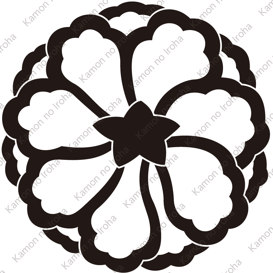 中陰重ね裏牡丹紋