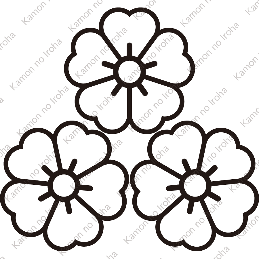 中陰三つ盛り桜紋