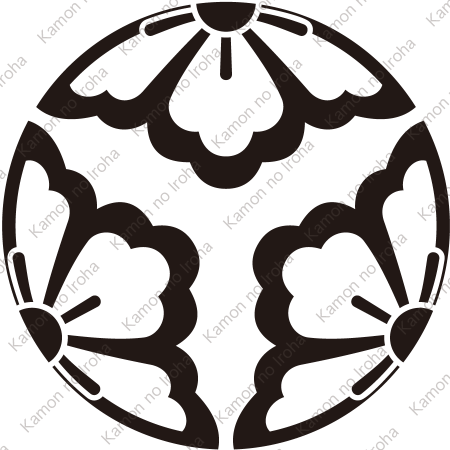 中陰三つ割り花菱紋