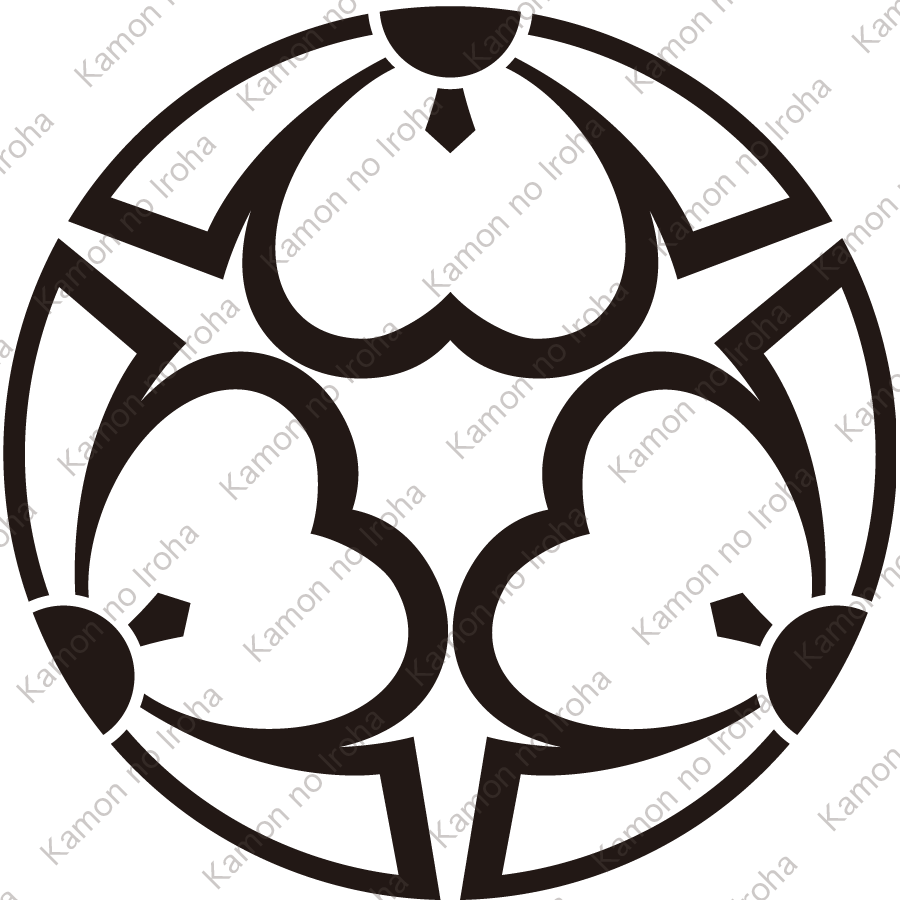 中陰三つ割り剣片喰紋