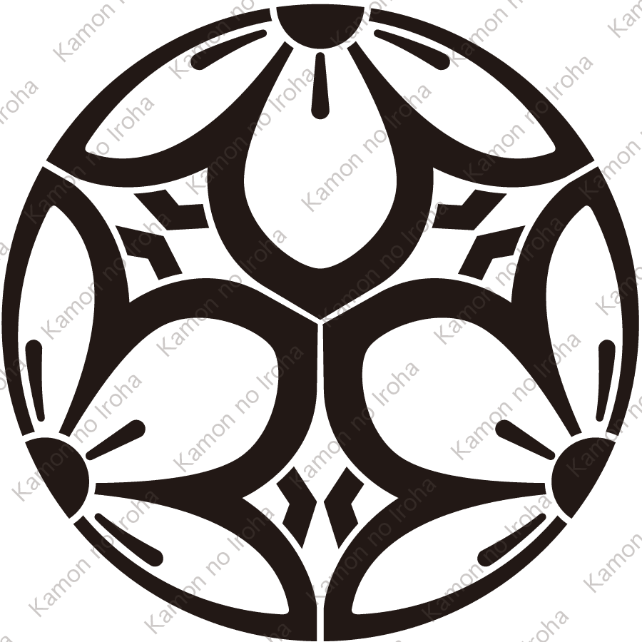 中陰三つ割り八重桔梗紋