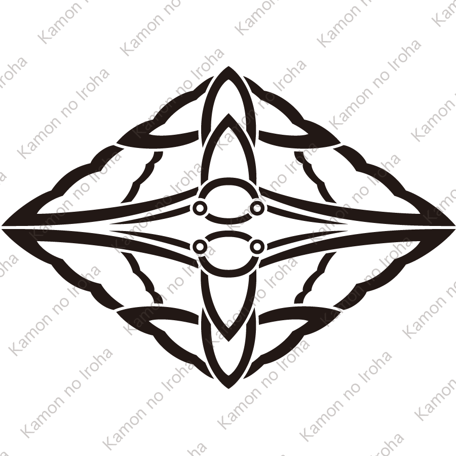 中陰対い蝶菱紋