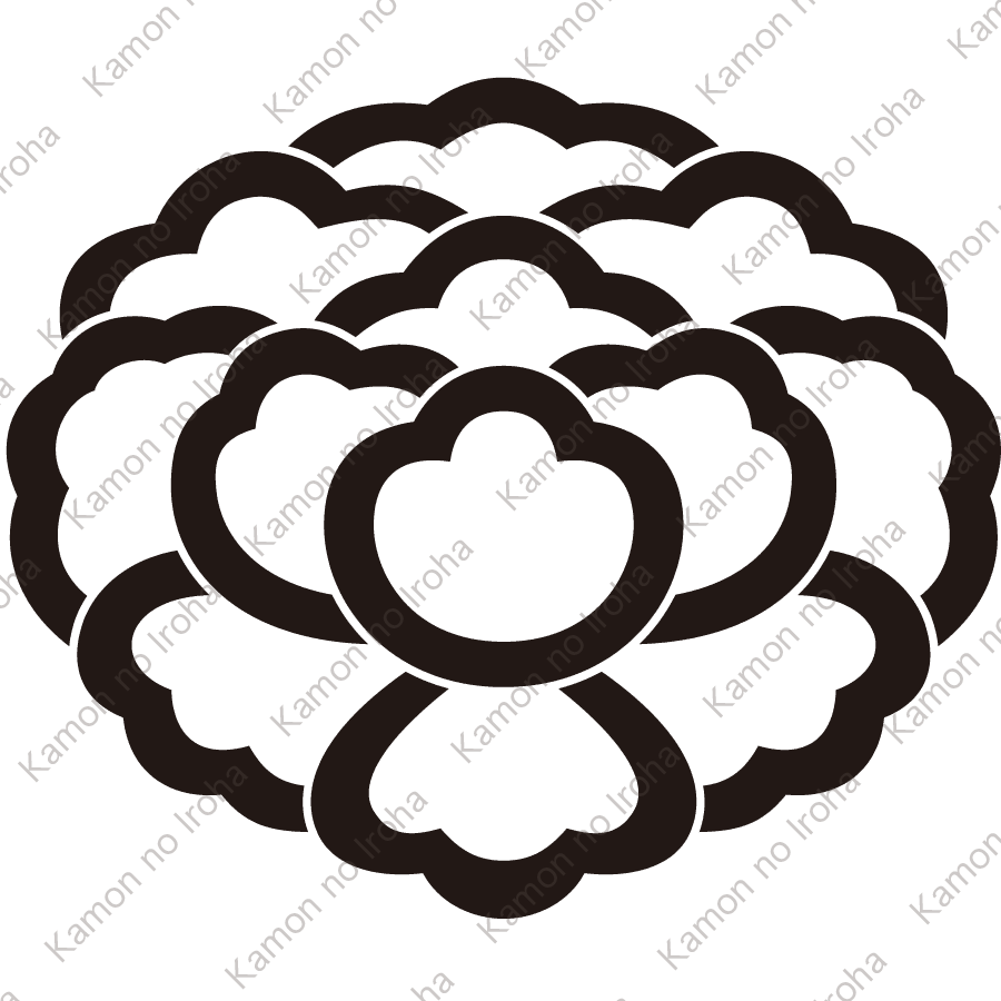 中陰落ち牡丹紋