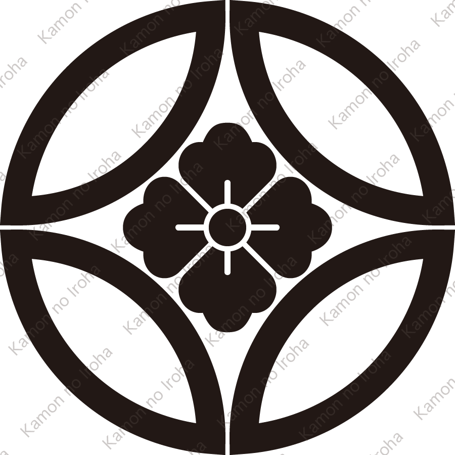 中陰七宝に花角紋