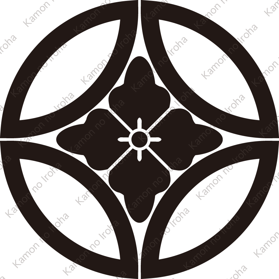 中陰七宝に細花角紋