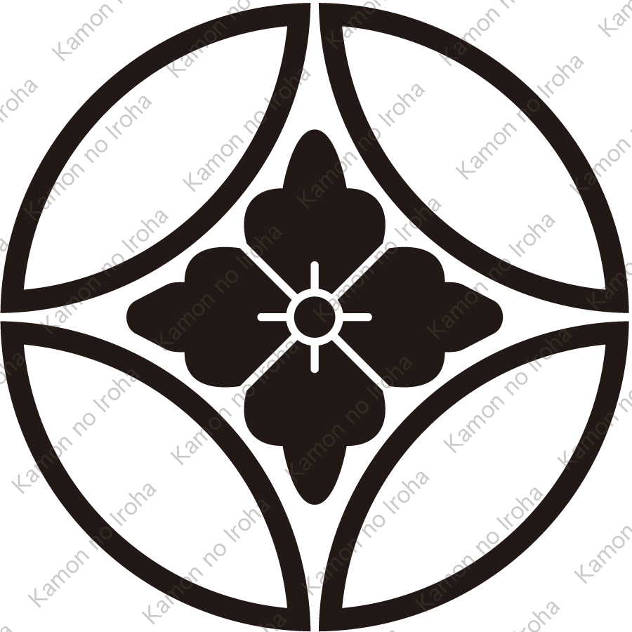 中陰七宝に反り花角紋