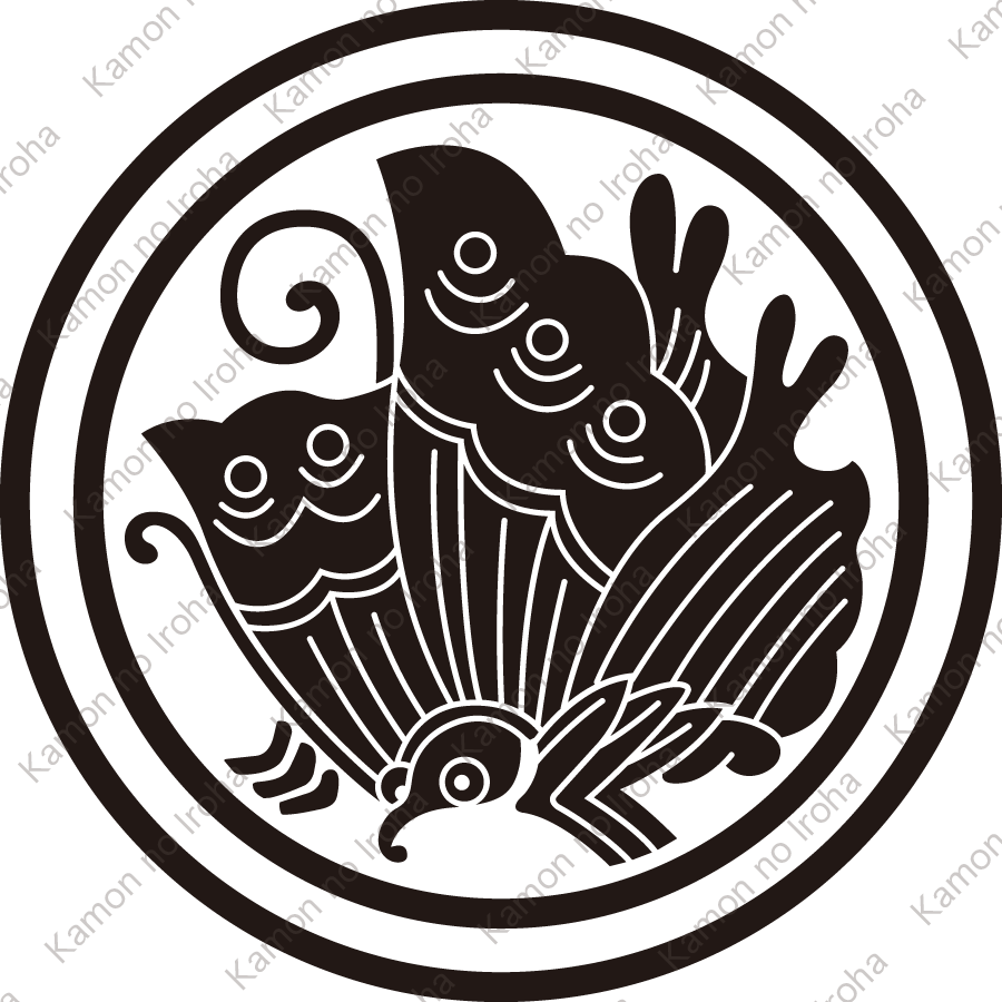 中陰輪に揚羽蝶紋