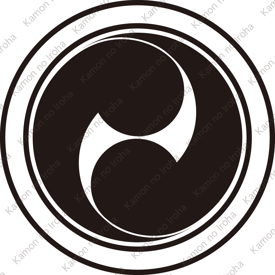 中陰輪に左二つ巴紋