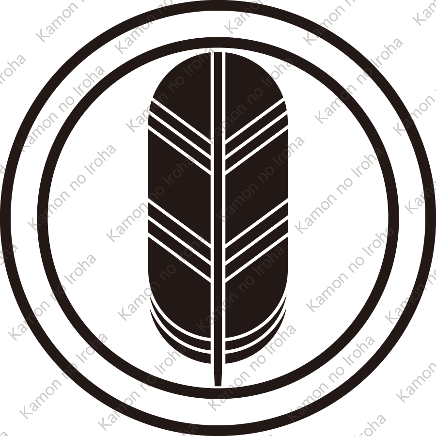 中陰輪に一つ鷹の羽紋