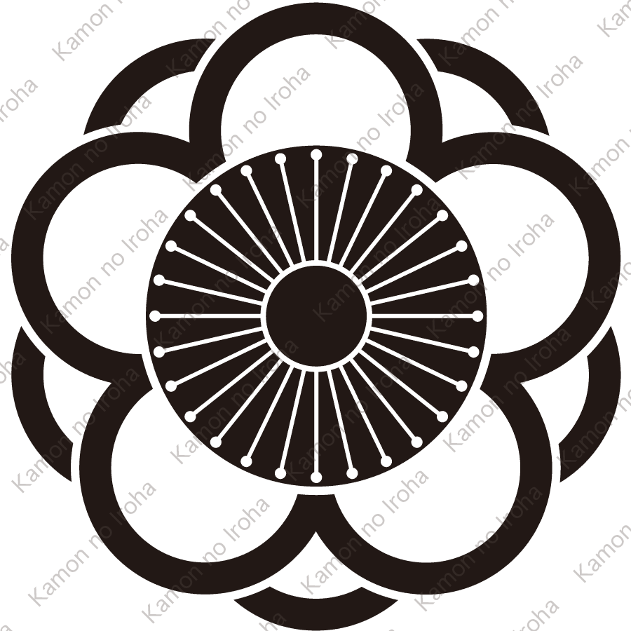 中陰八重向う梅紋