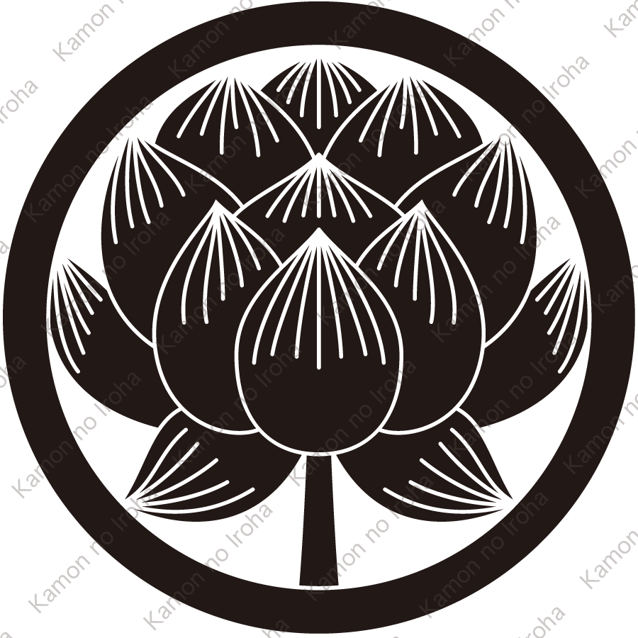 中輪に蓮の花紋