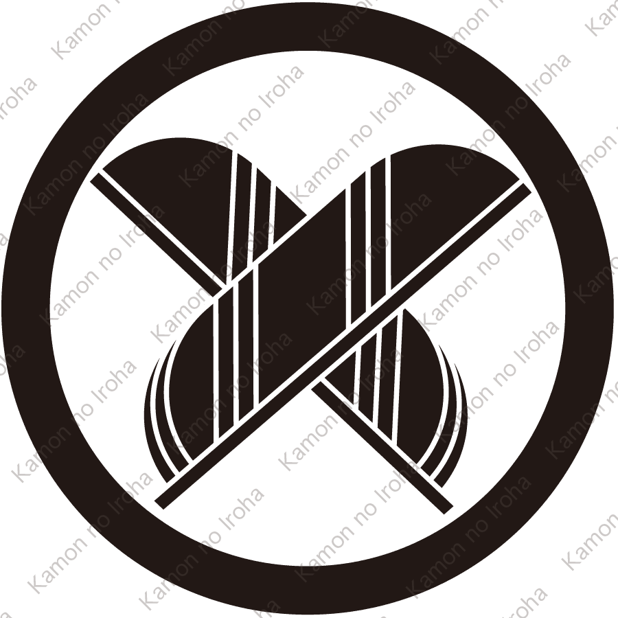 丸に割り違い鷹の羽紋