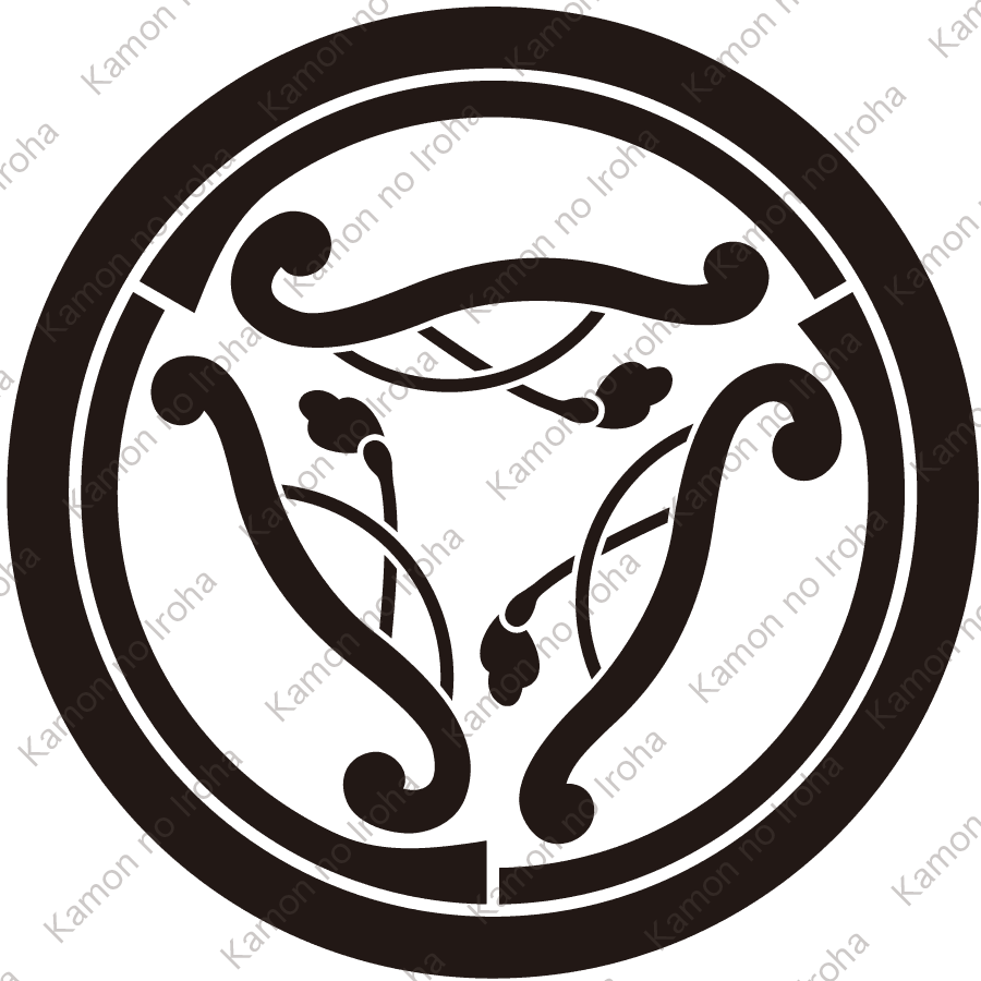 中輪に中陰三つ割り唐団扇紋