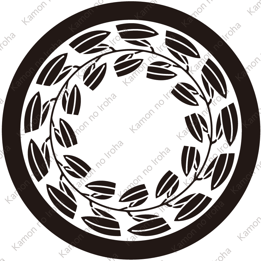 中輪に違い藤の葉丸紋