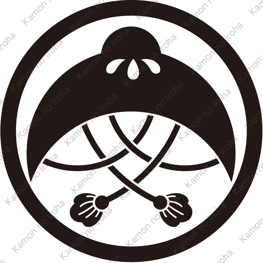 中輪に房付き笠紋