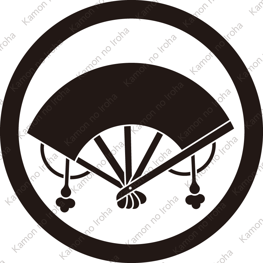 中輪に房付き扇紋