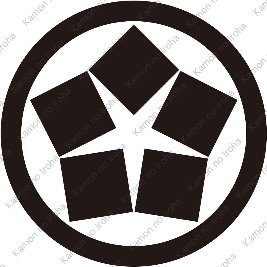 中輪に五つ寄せ石紋