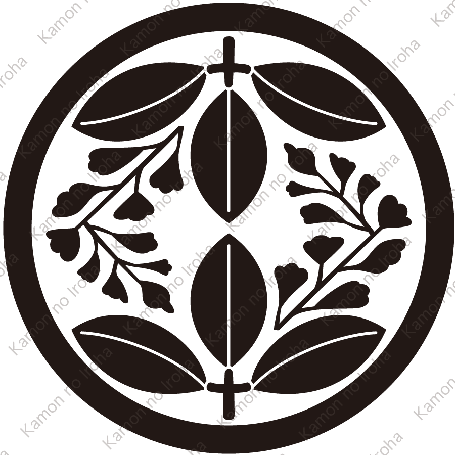 中輪に変り対い藤紋