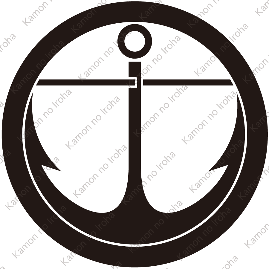 中輪に汽船錨紋