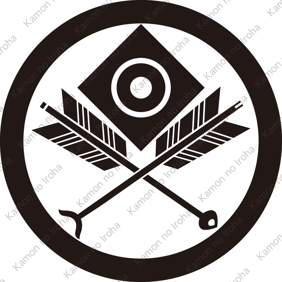 中輪に的に違い矢紋