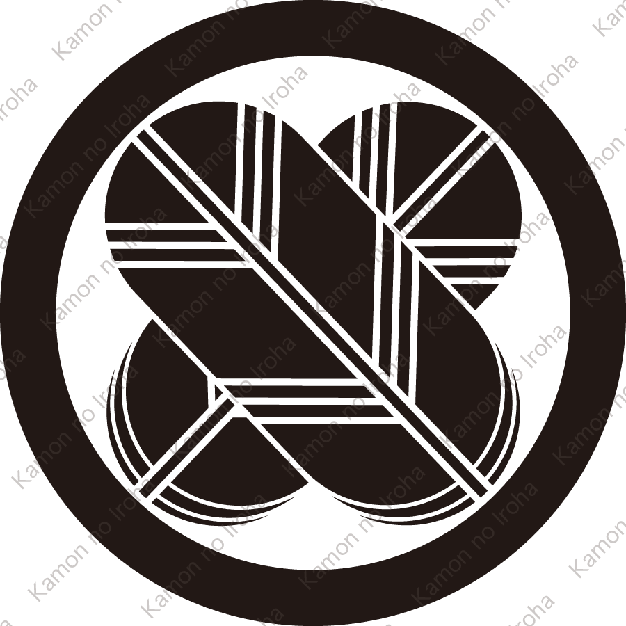 丸に右重ね違い鷹の羽紋