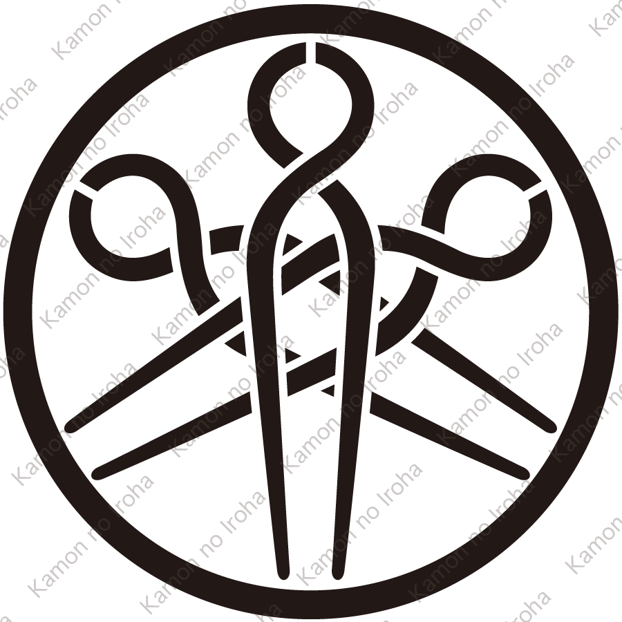 中輪に三つ違い釘抜紋