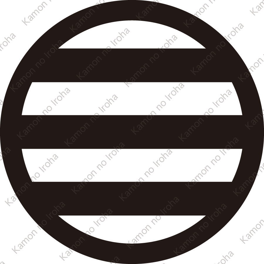 中輪に三つ引き紋