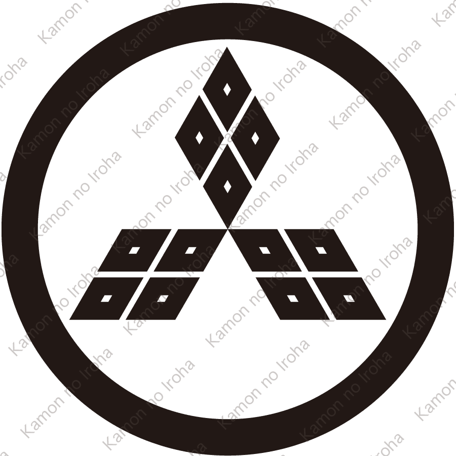 中輪に三つ隅合せ四つ目菱紋