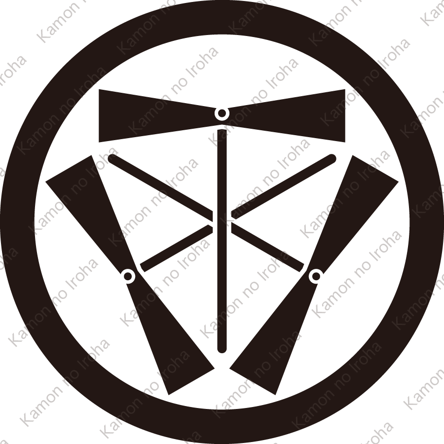 中輪に三つ竹蜻蛉紋