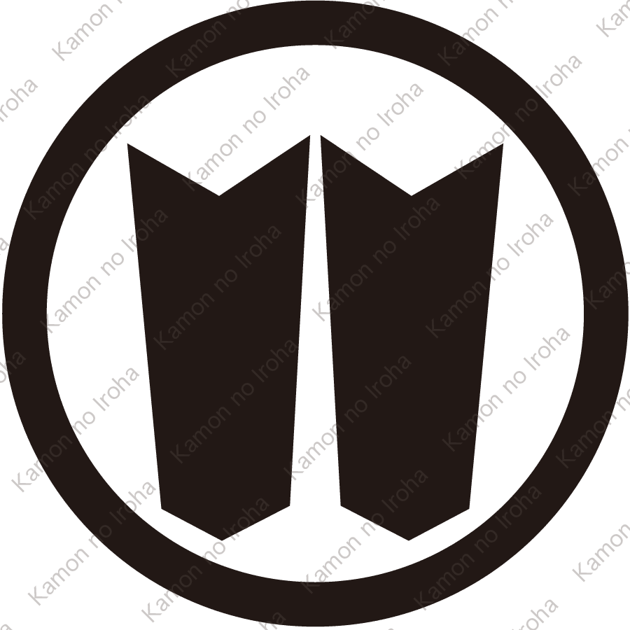 中輪に並び矢筈紋