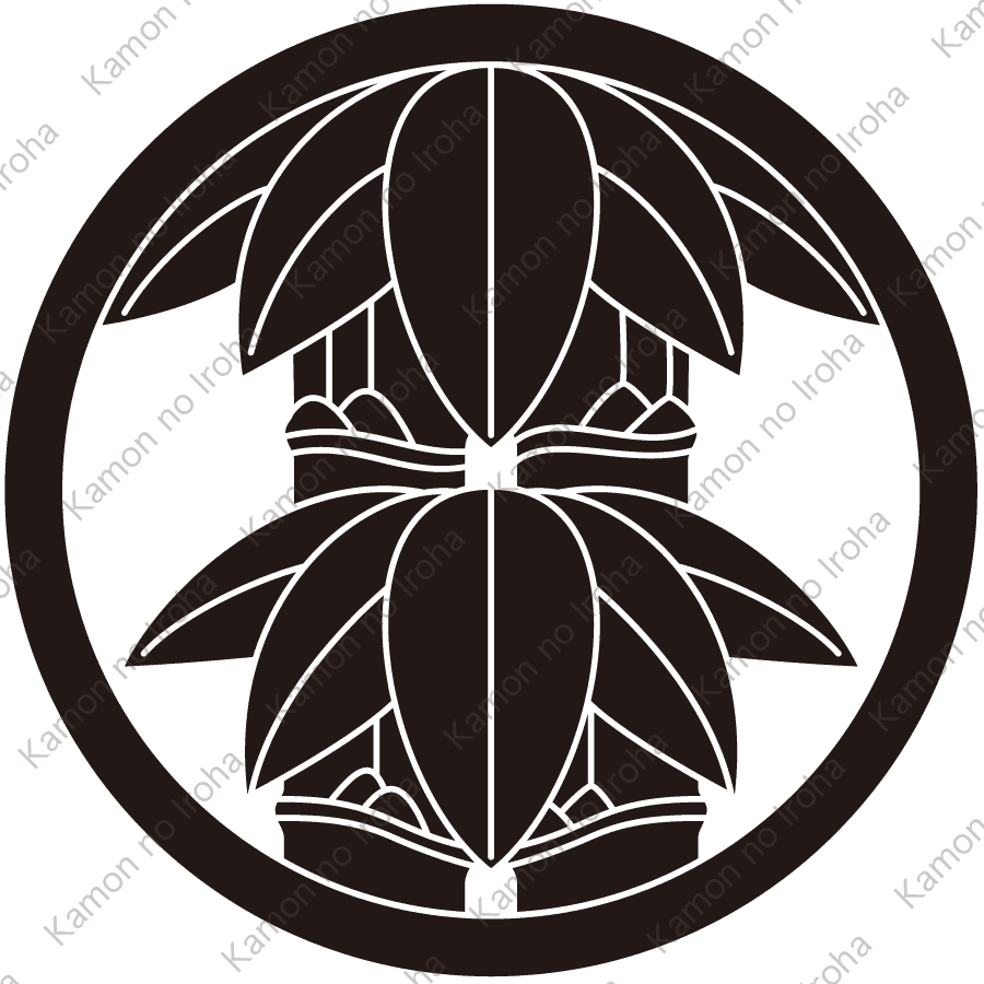 中輪に二本竹笹紋