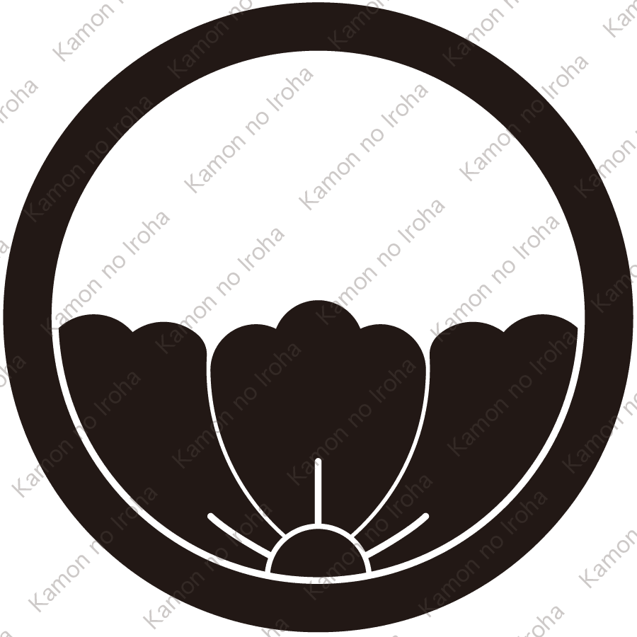 中輪に覗き唐花紋