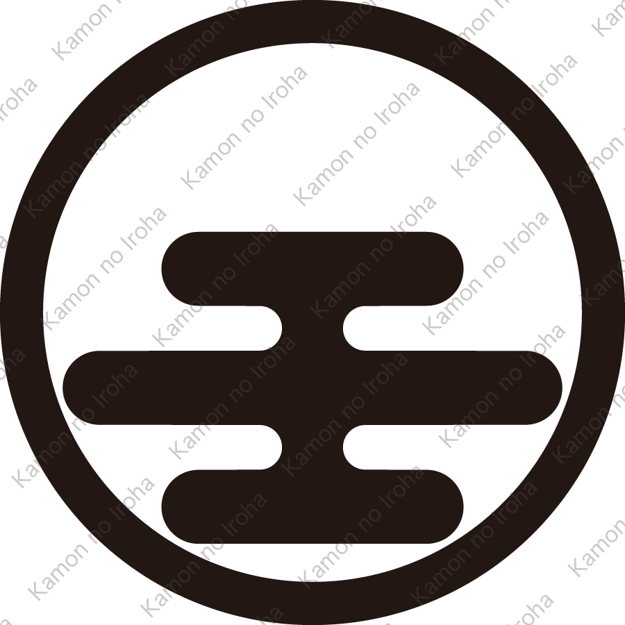 中輪に総覗き霞紋