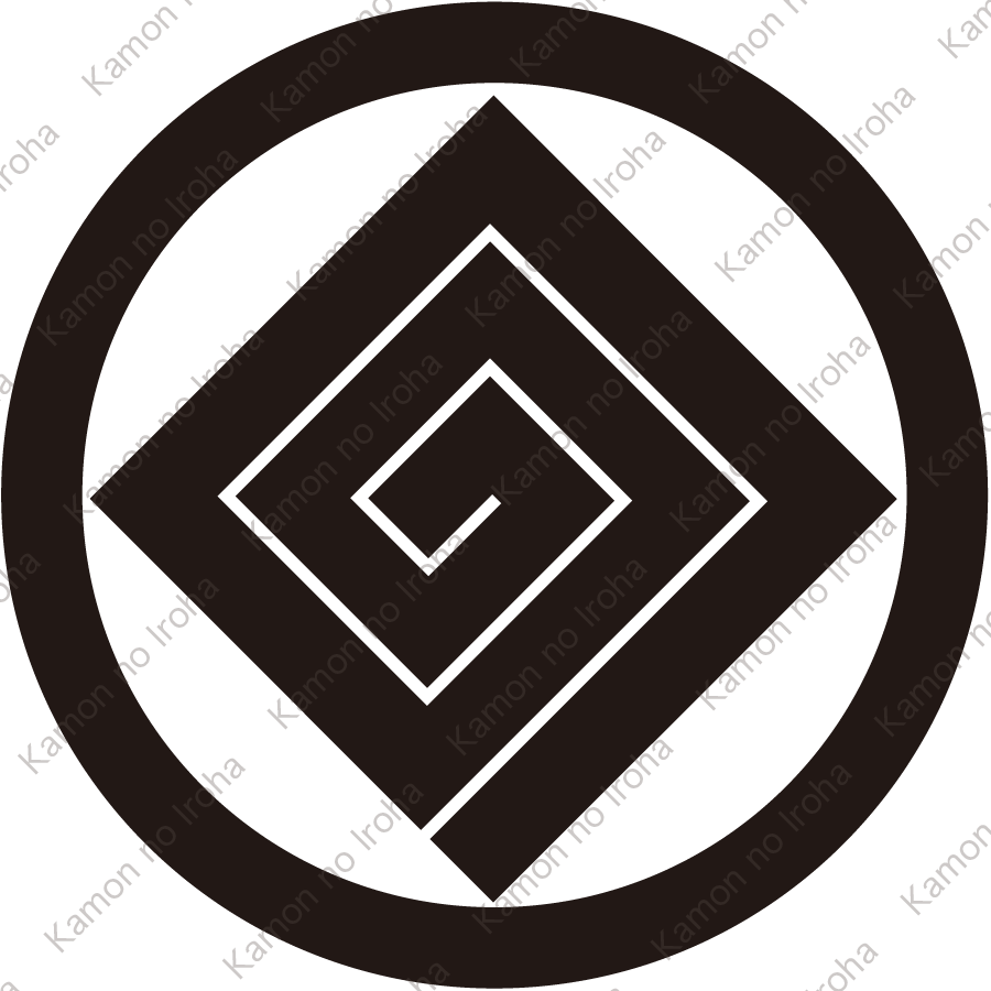 中輪に隅立て稲妻紋