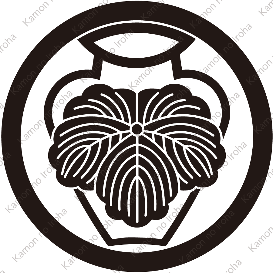 中輪に壺に蔦紋