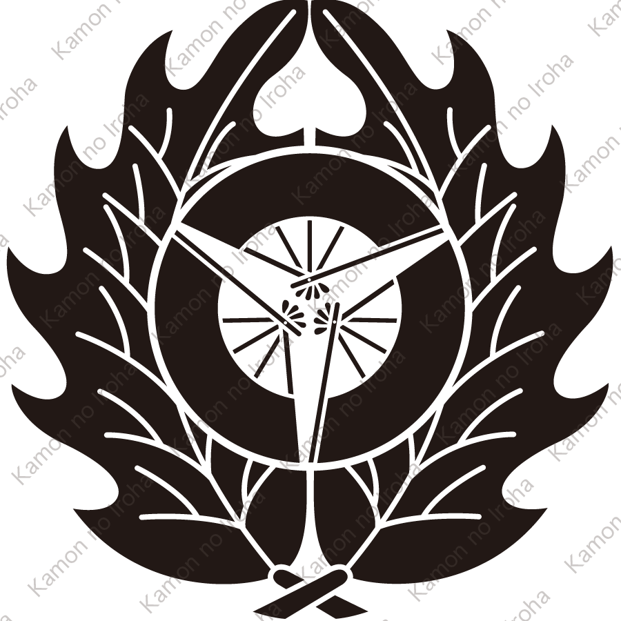 抱き柊に三つ扇紋