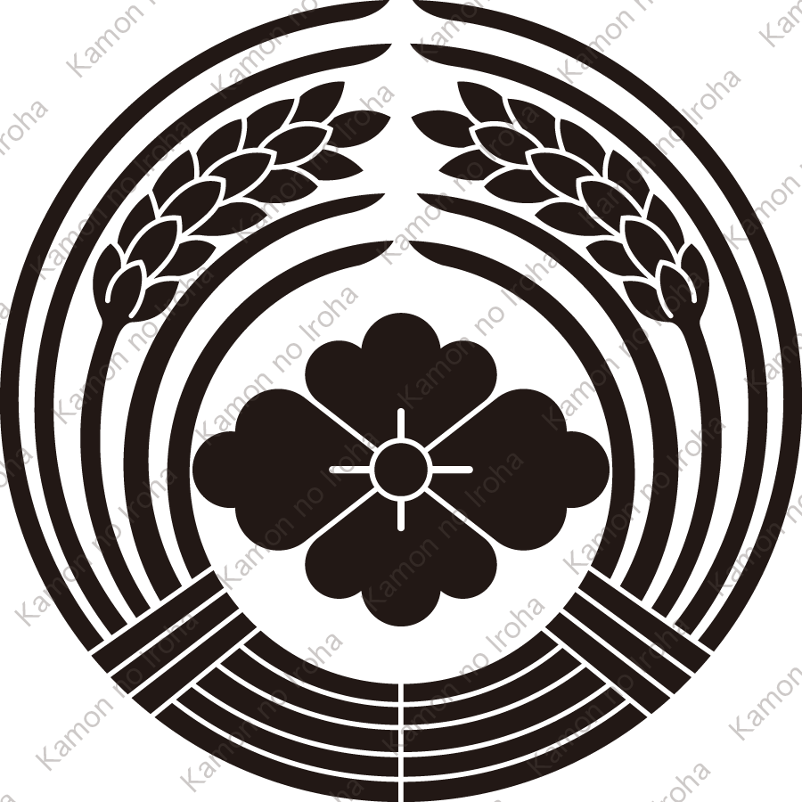 抱き稲に花菱紋