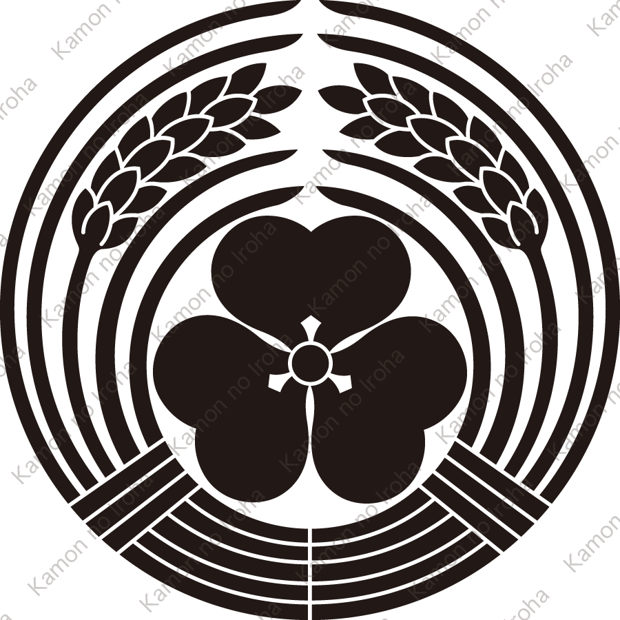 抱き稲に片喰紋