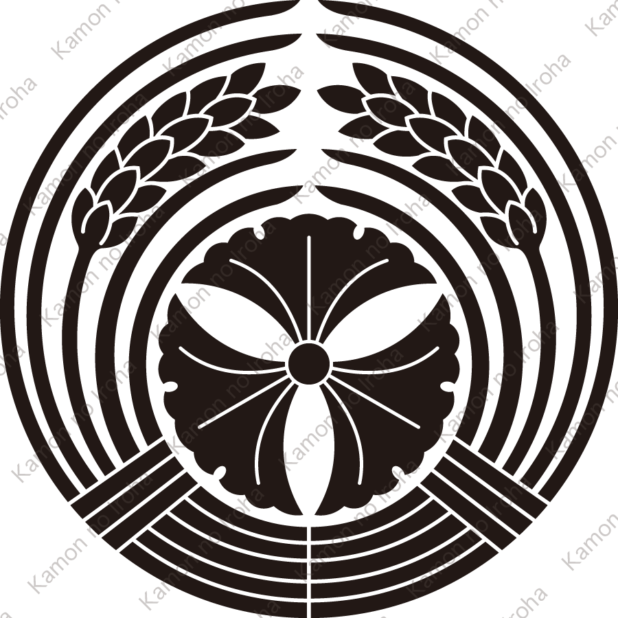 抱き稲に三つ銀杏紋