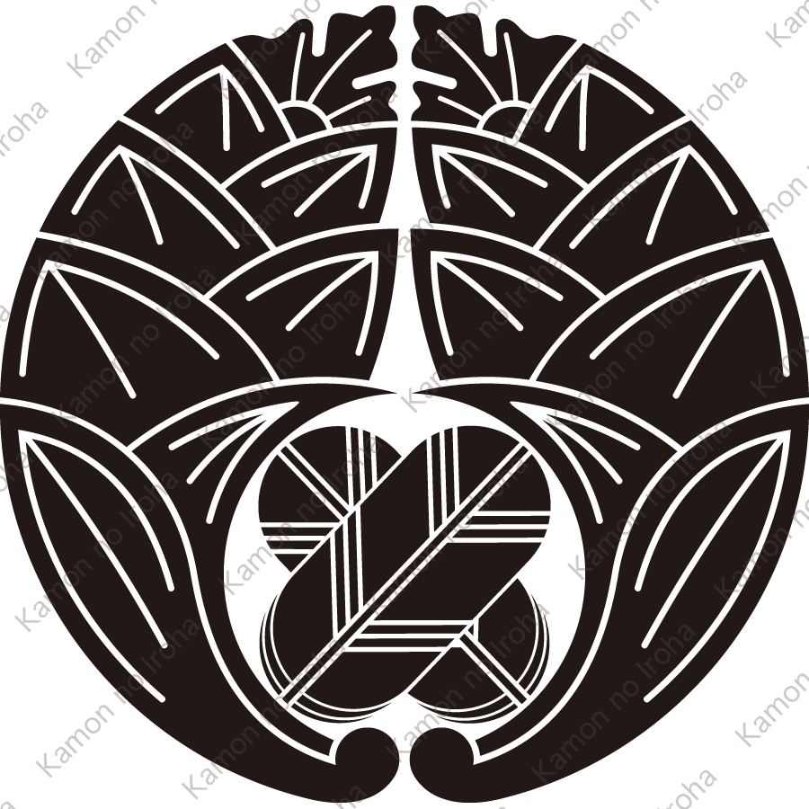 抱き茗荷に違い鷹の羽紋